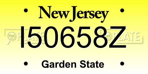 I50658Z New Jersey License Plate