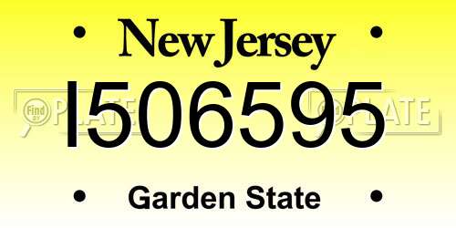 I506595 New Jersey License Plate