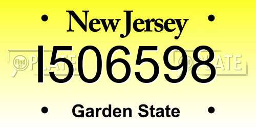 I506598 New Jersey License Plate