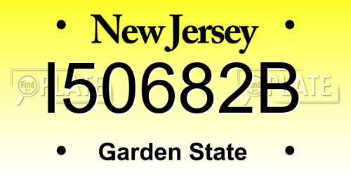I50682B New Jersey License Plate