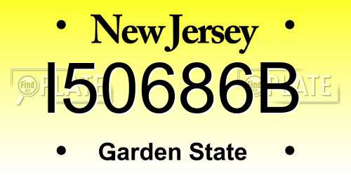 I50686B New Jersey License Plate