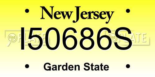 I50686S New Jersey License Plate