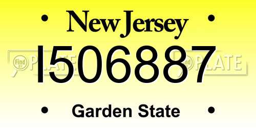 I506887 New Jersey License Plate