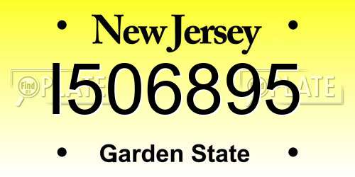 I506895 New Jersey License Plate