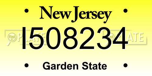 I508234 New Jersey License Plate