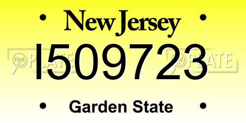 I509723 New Jersey License Plate
