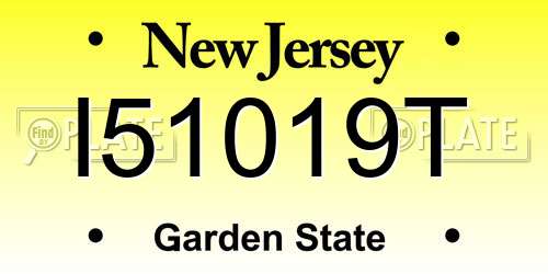 I51019T New Jersey License Plate