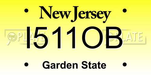 I511OB New Jersey License Plate