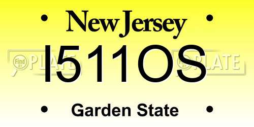 I511OS New Jersey License Plate