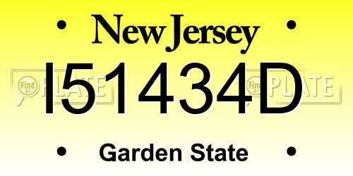 I51434D New Jersey License Plate