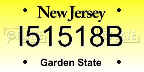 I51518B New Jersey License Plate