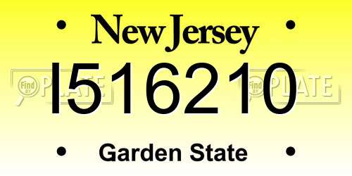 I516210 New Jersey License Plate