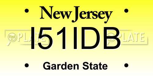 I51IDB New Jersey License Plate