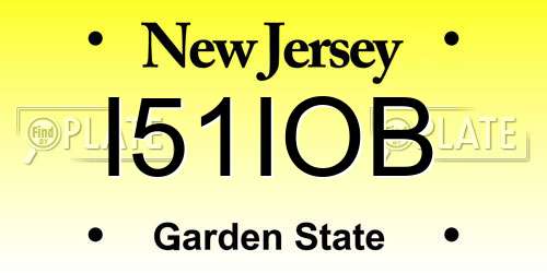 I51IOB New Jersey License Plate
