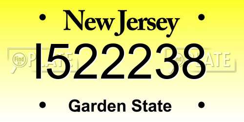 I522238 New Jersey License Plate
