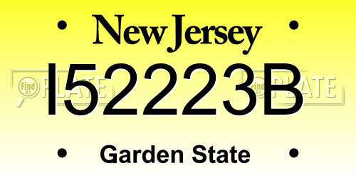 I52223B New Jersey License Plate