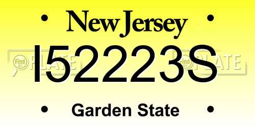I52223S New Jersey License Plate