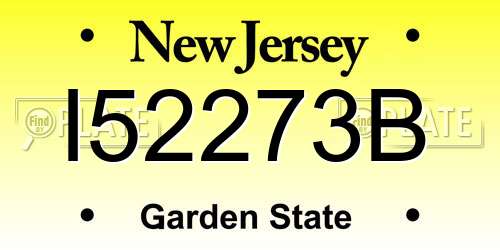 I52273B New Jersey License Plate