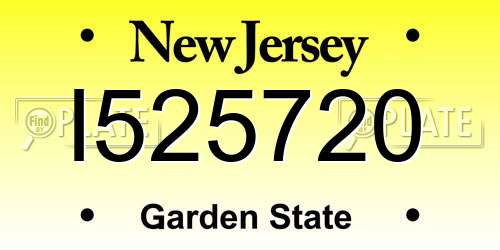 I525720 New Jersey License Plate