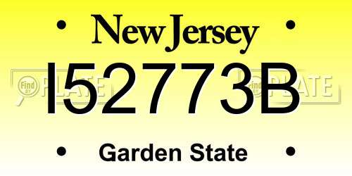 I52773B New Jersey License Plate