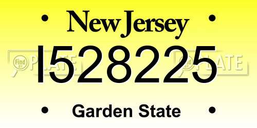 I528225 New Jersey License Plate