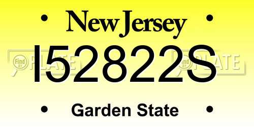 I52822S New Jersey License Plate