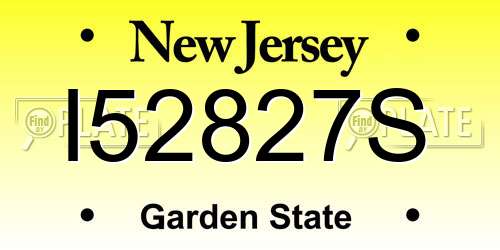 I52827S New Jersey License Plate