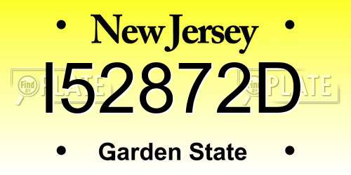 I52872D New Jersey License Plate