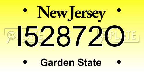 I52872O New Jersey License Plate