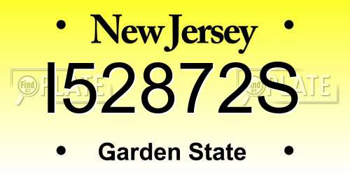 I52872S New Jersey License Plate