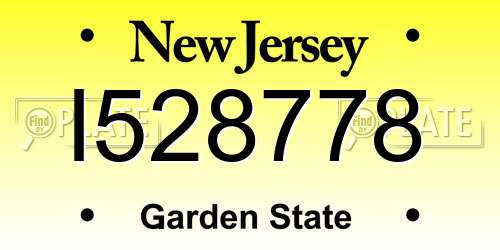 I528778 New Jersey License Plate