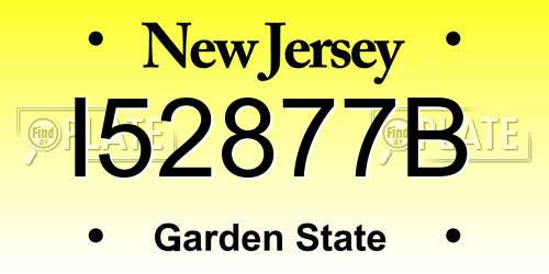 I52877B New Jersey License Plate