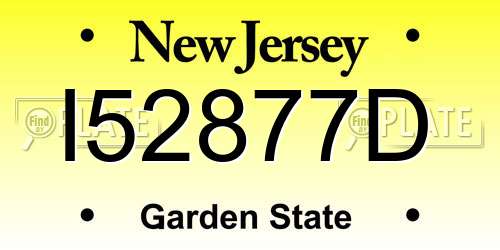 I52877D New Jersey License Plate