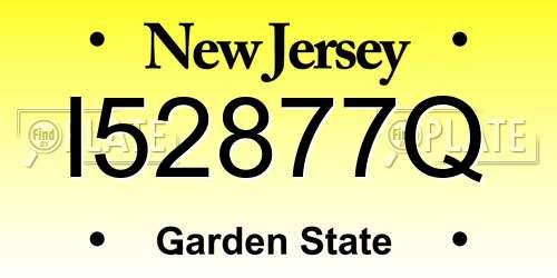 I52877Q New Jersey License Plate