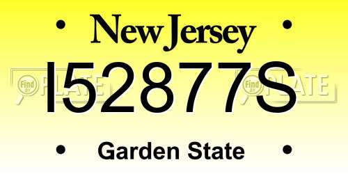 I52877S New Jersey License Plate