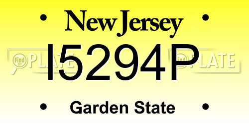 I5294P New Jersey License Plate