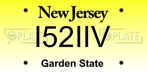 I52IIV New Jersey License Plate