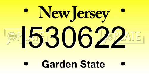 I530622 New Jersey License Plate