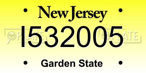 I532005 New Jersey License Plate