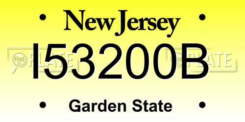 I53200B New Jersey License Plate
