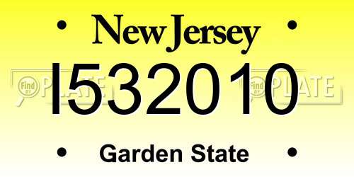 I532010 New Jersey License Plate