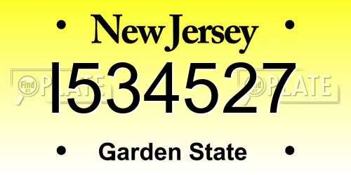 I534527 New Jersey License Plate