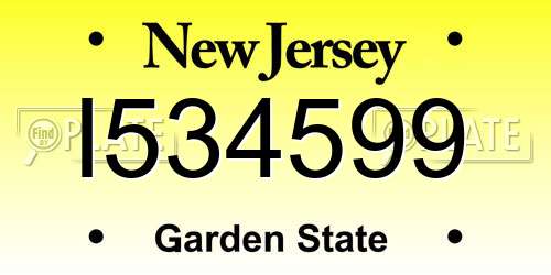 I534599 New Jersey License Plate