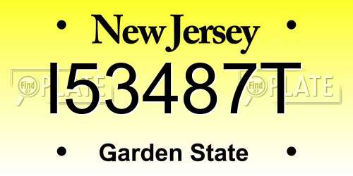 I53487T New Jersey License Plate