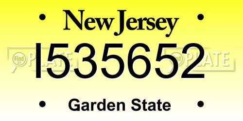 I535652 New Jersey License Plate