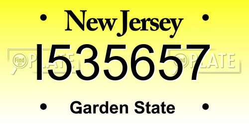 I535657 New Jersey License Plate