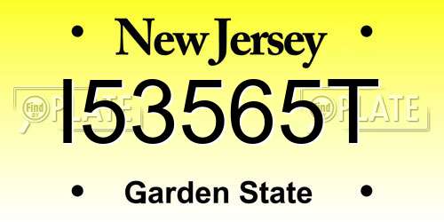 I53565T New Jersey License Plate