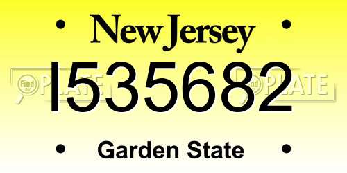 I535682 New Jersey License Plate