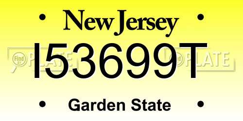 I53699T New Jersey License Plate