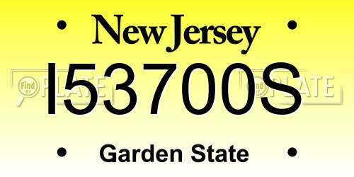I53700S New Jersey License Plate
